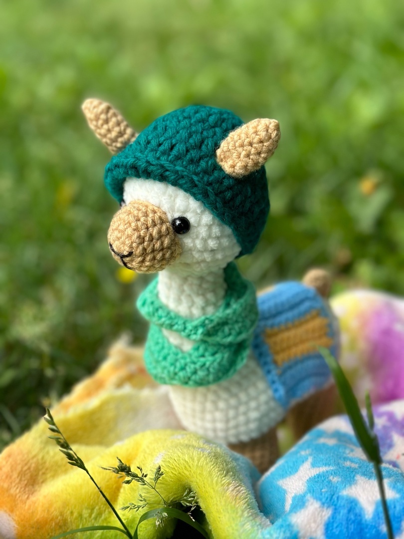 Crochet llama - My, Needlework without process, With your own hands, Crochet, Knitting, Amigurumi, Needlework, Toys, Llama, Author's toy, Longpost