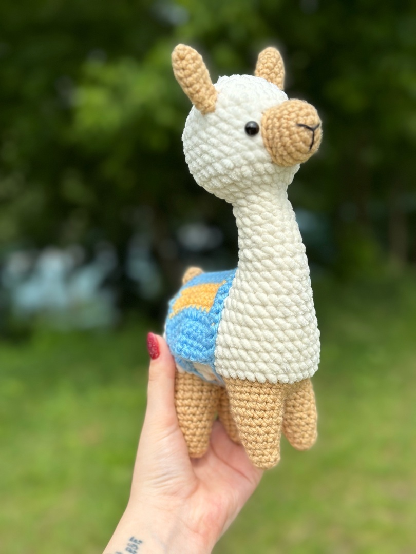 Crochet llama - My, Needlework without process, With your own hands, Crochet, Knitting, Amigurumi, Needlework, Toys, Llama, Author's toy, Longpost