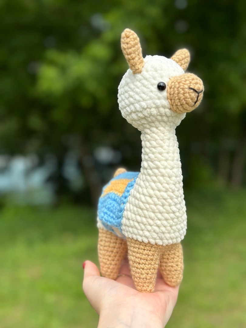 Crochet llama - My, Needlework without process, With your own hands, Crochet, Knitting, Amigurumi, Needlework, Toys, Llama, Author's toy, Longpost