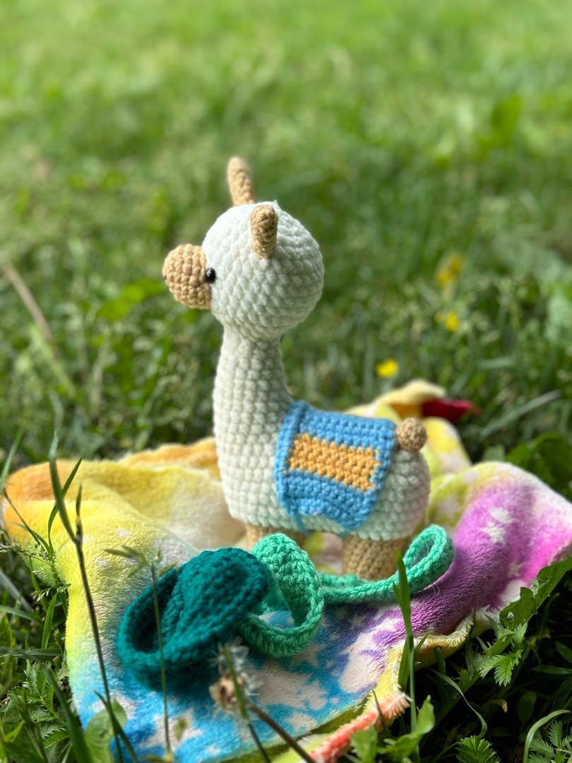 Crochet llama - My, Needlework without process, With your own hands, Crochet, Knitting, Amigurumi, Needlework, Toys, Llama, Author's toy, Longpost