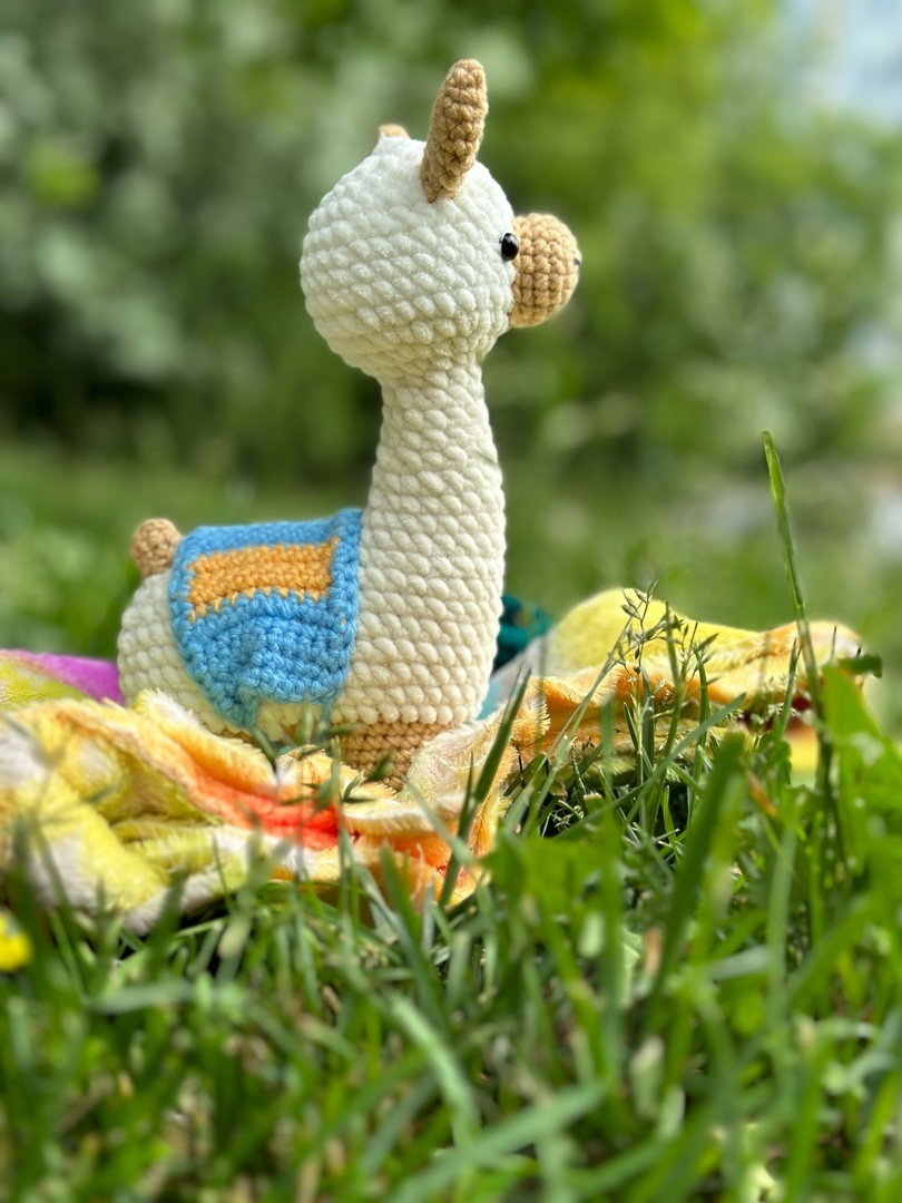 Crochet llama - My, Needlework without process, With your own hands, Crochet, Knitting, Amigurumi, Needlework, Toys, Llama, Author's toy, Longpost