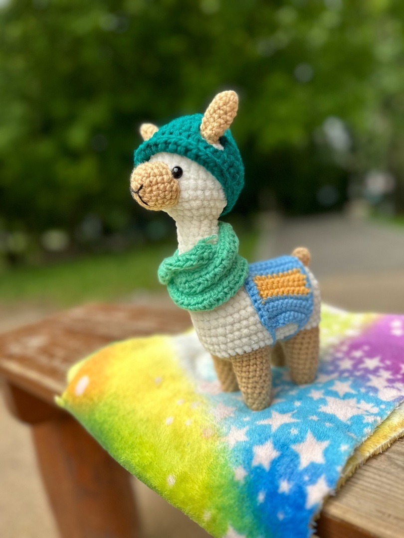 Crochet llama - My, Needlework without process, With your own hands, Crochet, Knitting, Amigurumi, Needlework, Toys, Llama, Author's toy, Longpost