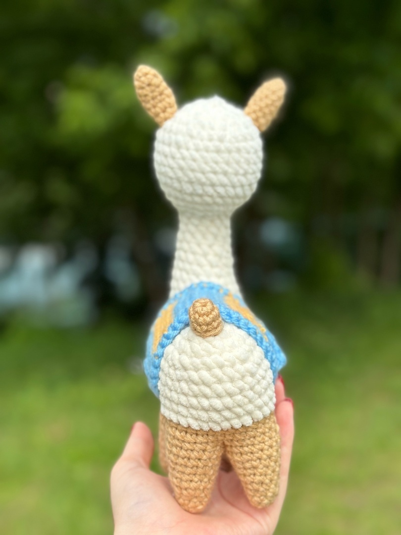 Crochet llama - My, Needlework without process, With your own hands, Crochet, Knitting, Amigurumi, Needlework, Toys, Llama, Author's toy, Longpost