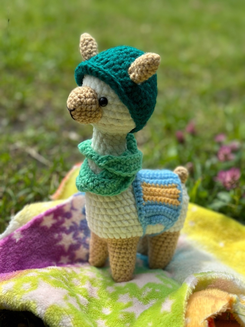 Crochet llama - My, Needlework without process, With your own hands, Crochet, Knitting, Amigurumi, Needlework, Toys, Llama, Author's toy, Longpost