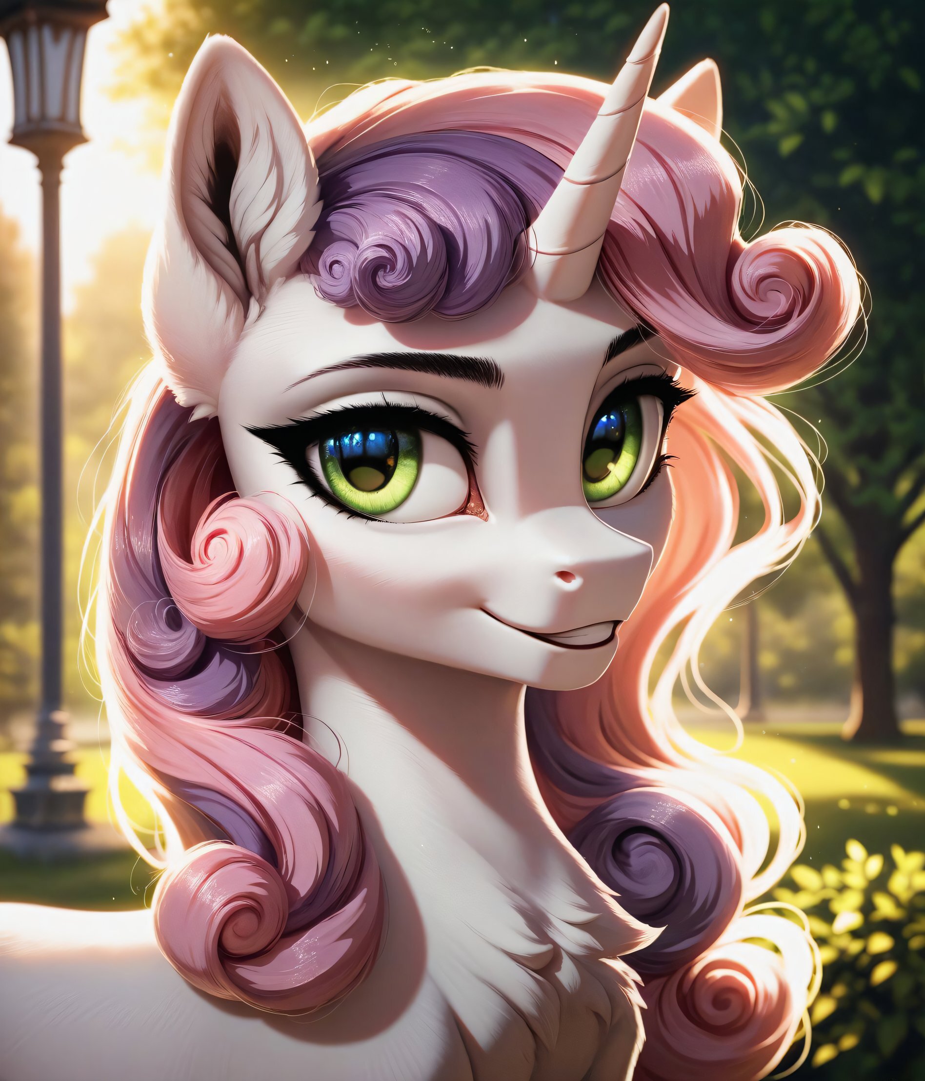 Sweet bun - My, Neural network art, My little pony, Unicorn, Telegram (link), Pony, Sweetie belle