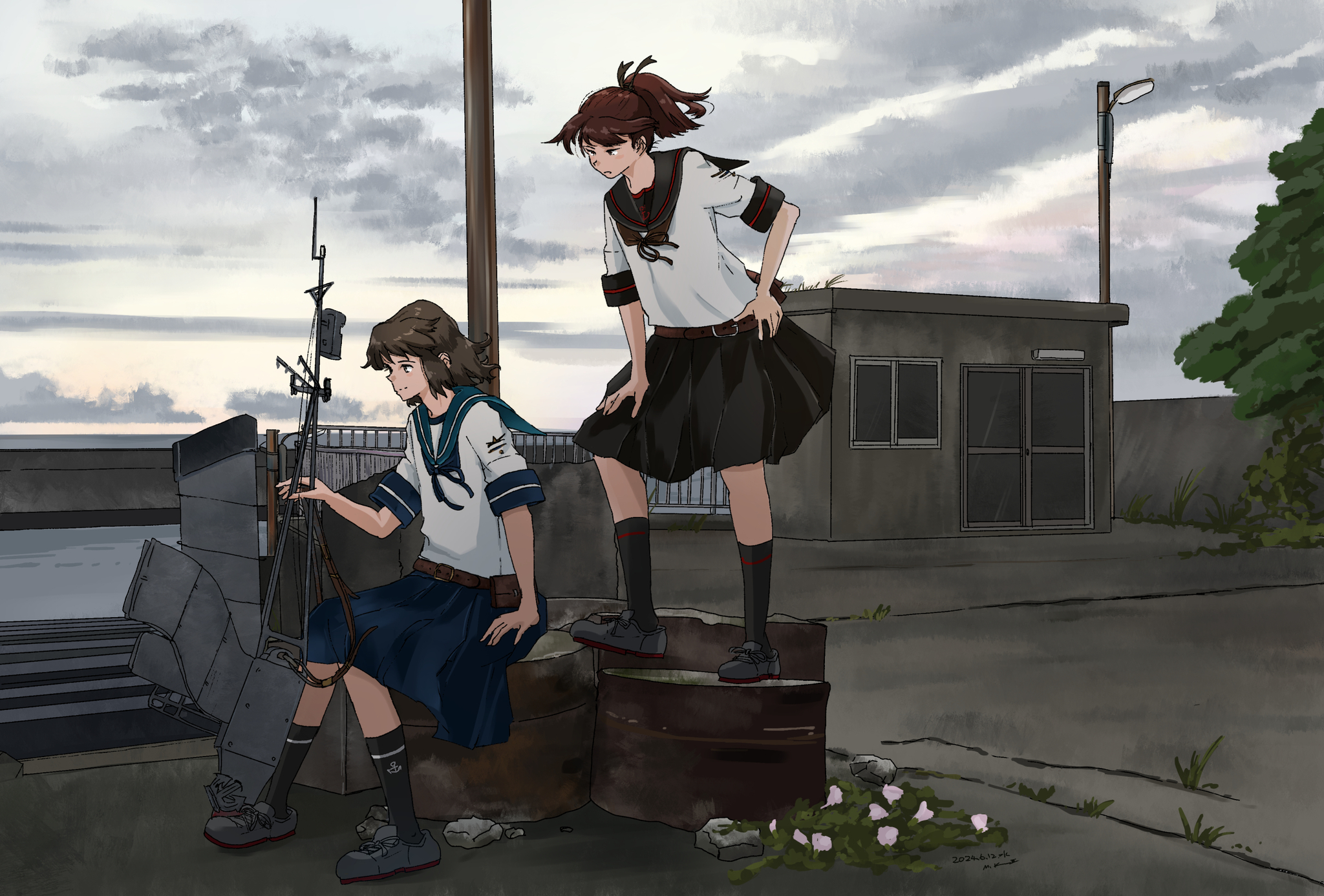 Miyuki & Shikinami - Kantai collection, Miyuki, Shikinami, Anime art, Game art, Anime, Games