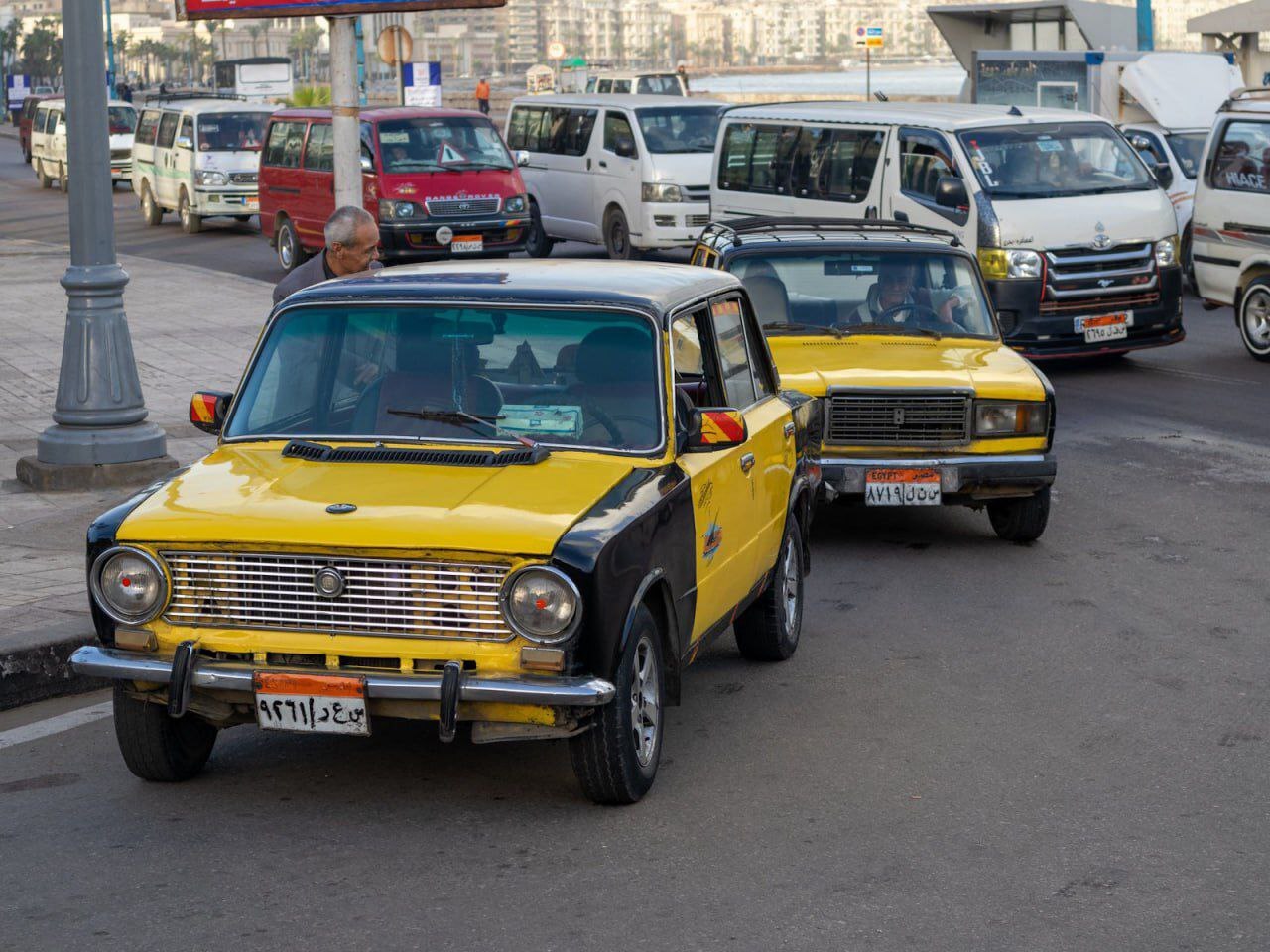 Taxi drivers in the city of Alexandria in Egypt still carry passengers in old Zhiguli cars - all photos were taken in 2024 - Auto, Telegram (link), AvtoVAZ, Egypt, Taxi, Longpost, The photo