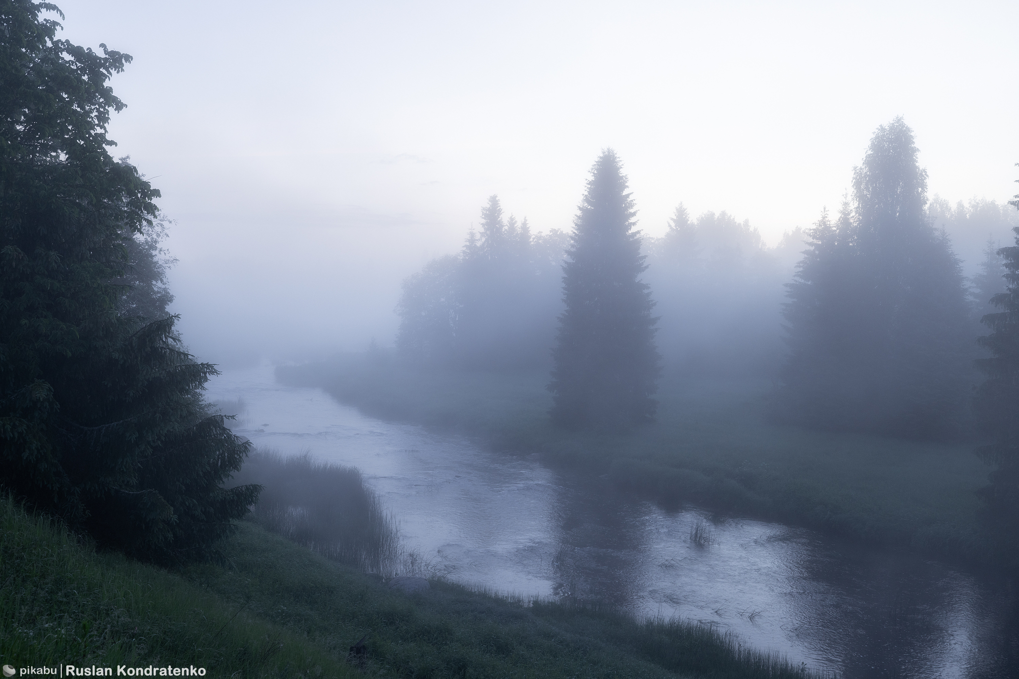 Foggy dawn on the Lemovzhe River - My, The photo, Canon, dawn, Fog, Longpost