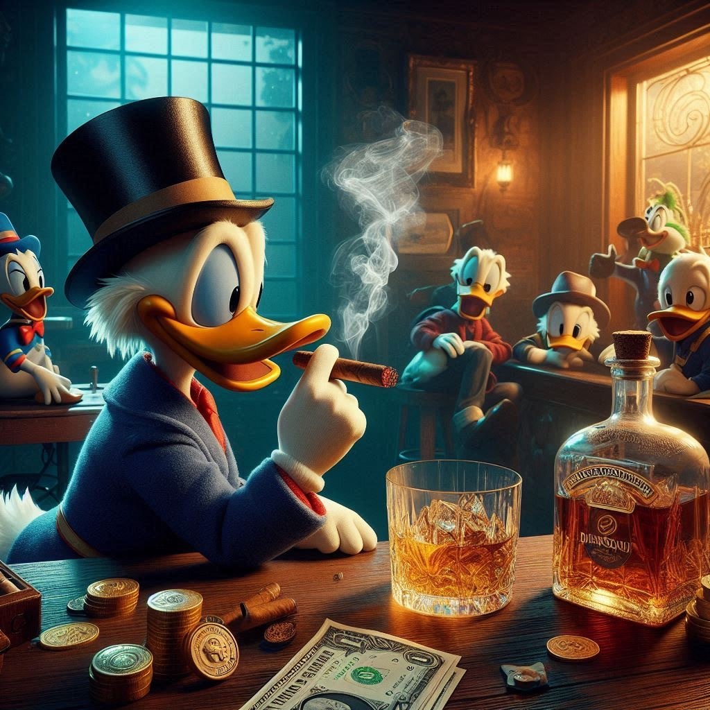 Uncle Scrooge McDuck - My, Neural network art, Scrooge McDuck, Cartoons, Artificial Intelligence, Images, Dall-e, Longpost