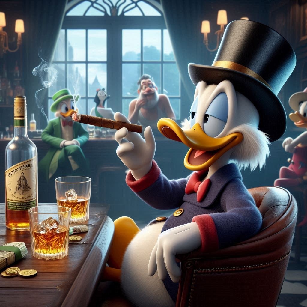 Uncle Scrooge McDuck - My, Neural network art, Scrooge McDuck, Cartoons, Artificial Intelligence, Images, Dall-e, Longpost