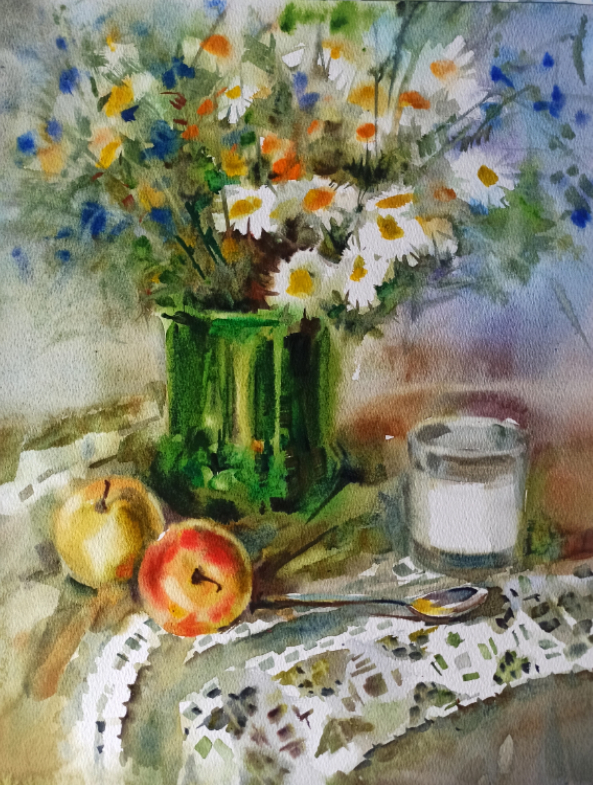 Summer! - My, Watercolor, Summer, Etude, Flowers, Painting, Longpost