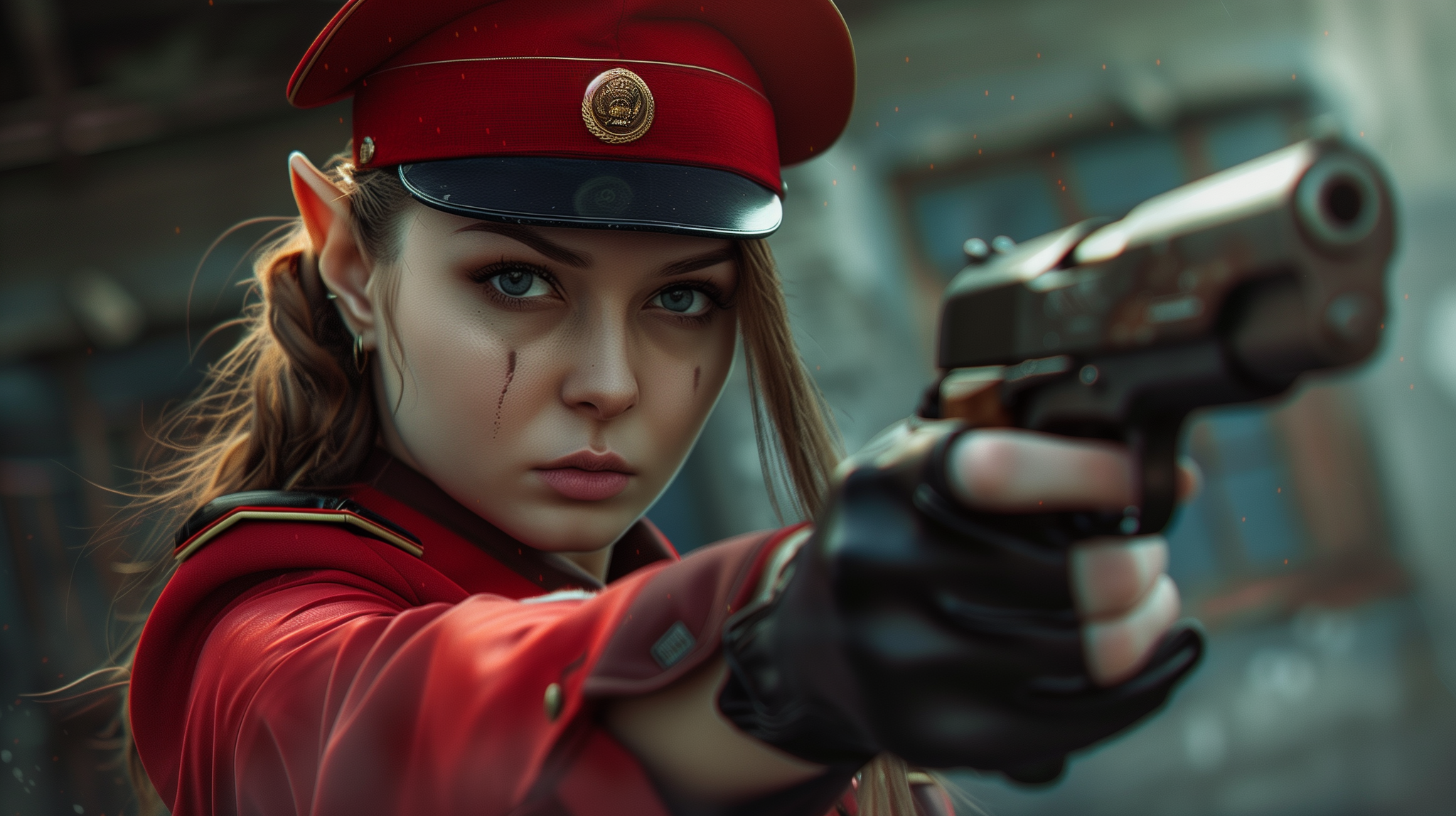 A few more revolutionary elves - My, Neural network art, Elves, Revolutionaries, the USSR, Communism, Girls, Form, Red Banner, Desktop wallpaper, Midjourney, Longpost