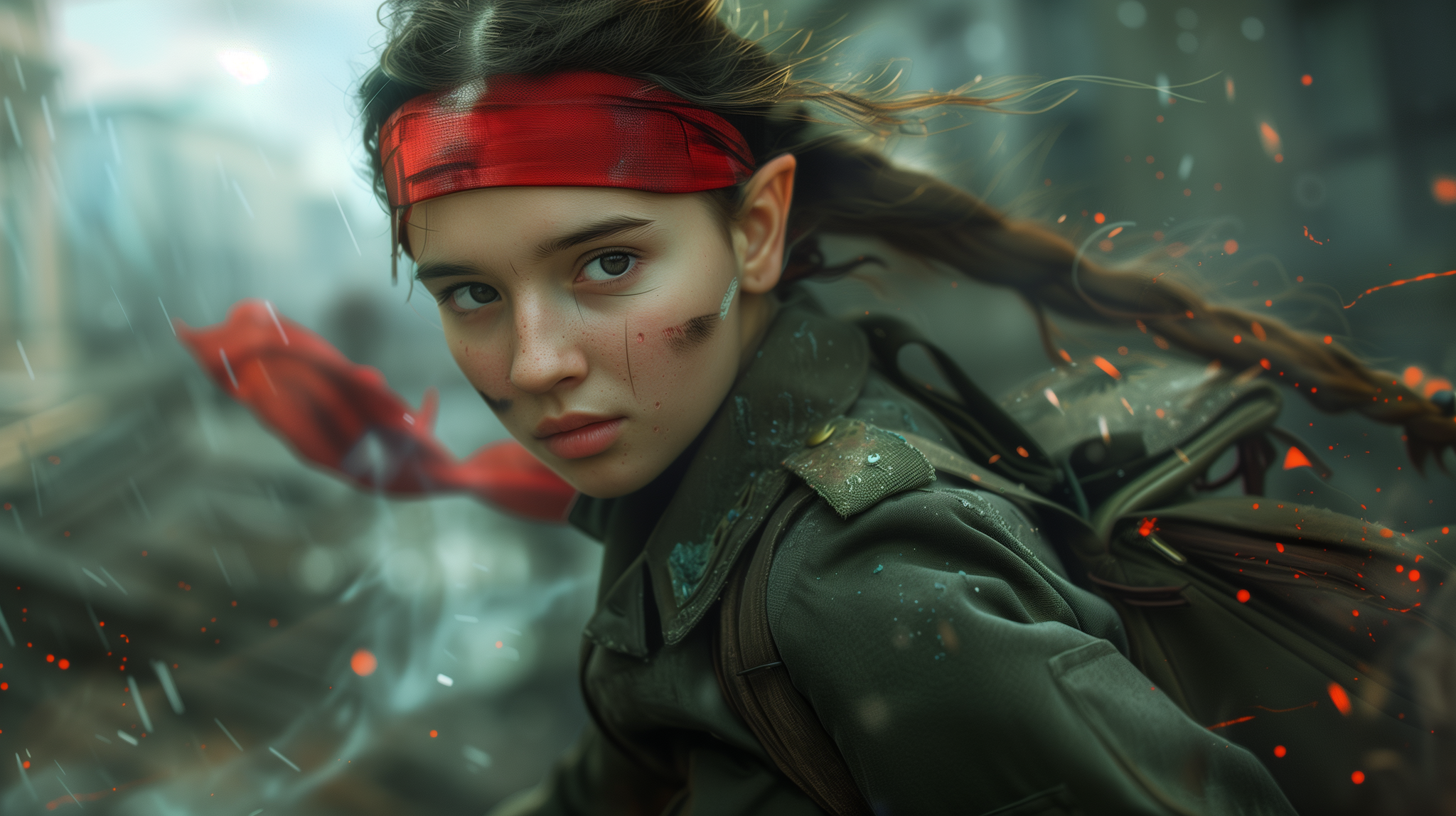 A few more revolutionary elves - My, Neural network art, Elves, Revolutionaries, the USSR, Communism, Girls, Form, Red Banner, Desktop wallpaper, Midjourney, Longpost