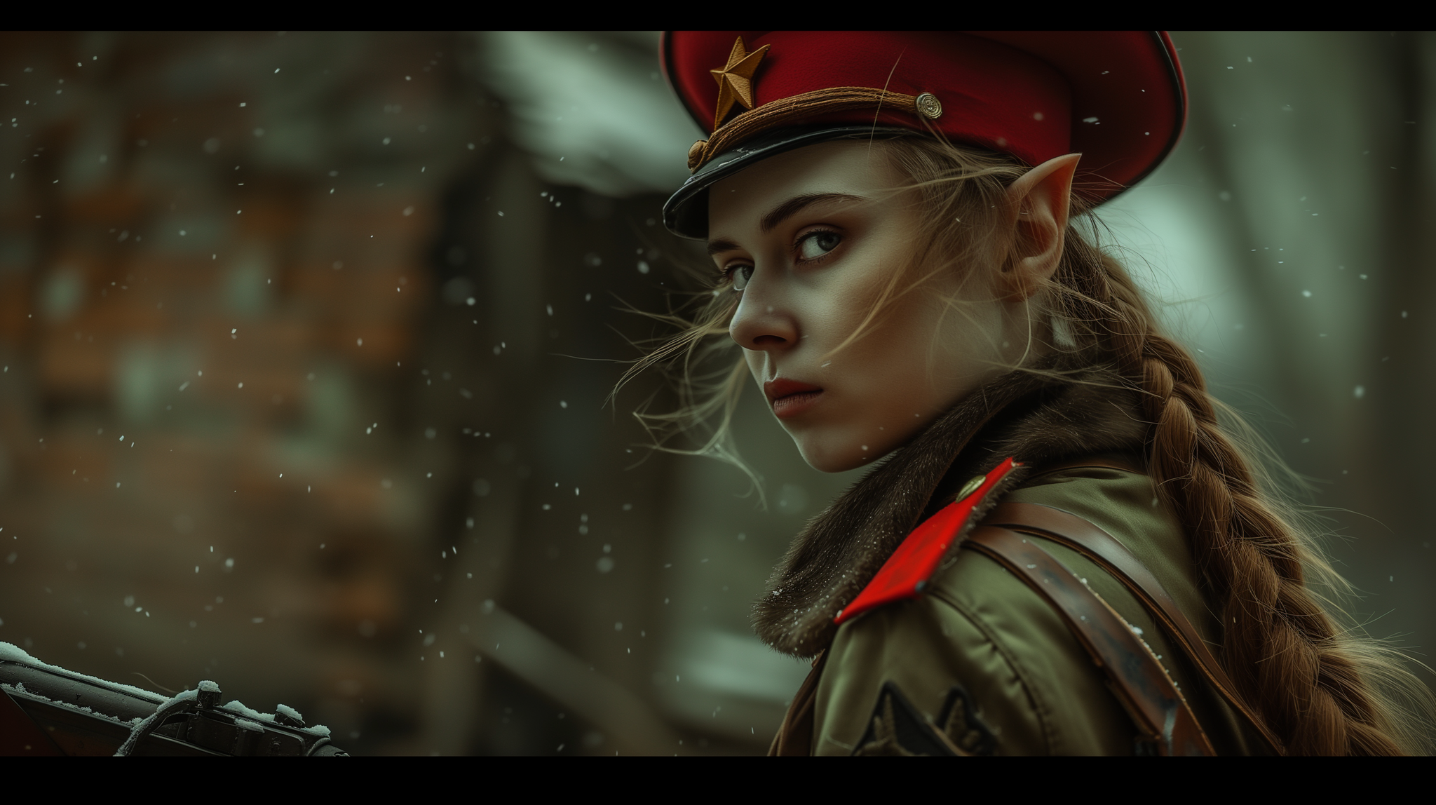 A few more revolutionary elves - My, Neural network art, Elves, Revolutionaries, the USSR, Communism, Girls, Form, Red Banner, Desktop wallpaper, Midjourney, Longpost