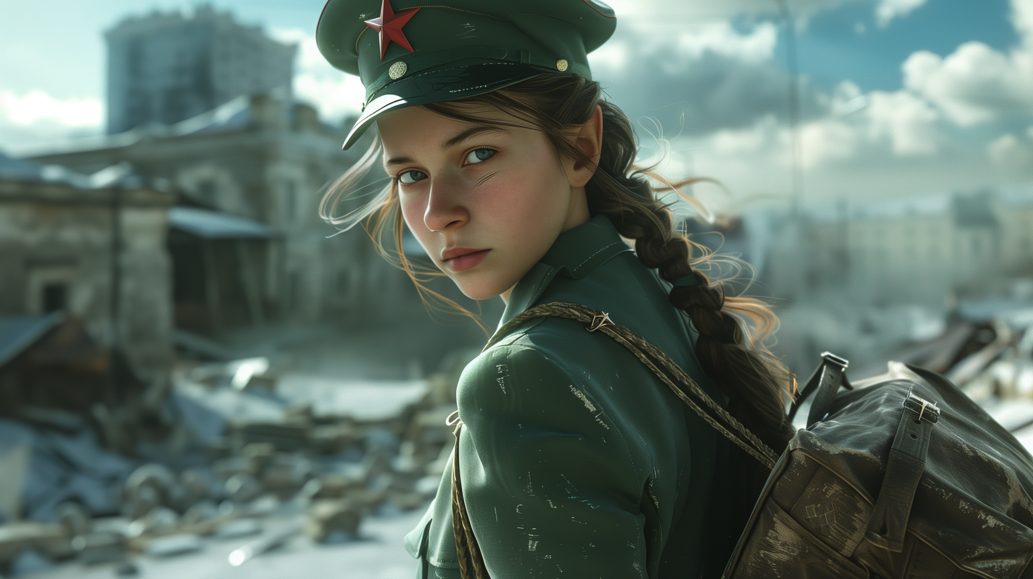 A few more revolutionary elves - My, Neural network art, Elves, Revolutionaries, the USSR, Communism, Girls, Form, Red Banner, Desktop wallpaper, Midjourney, Longpost