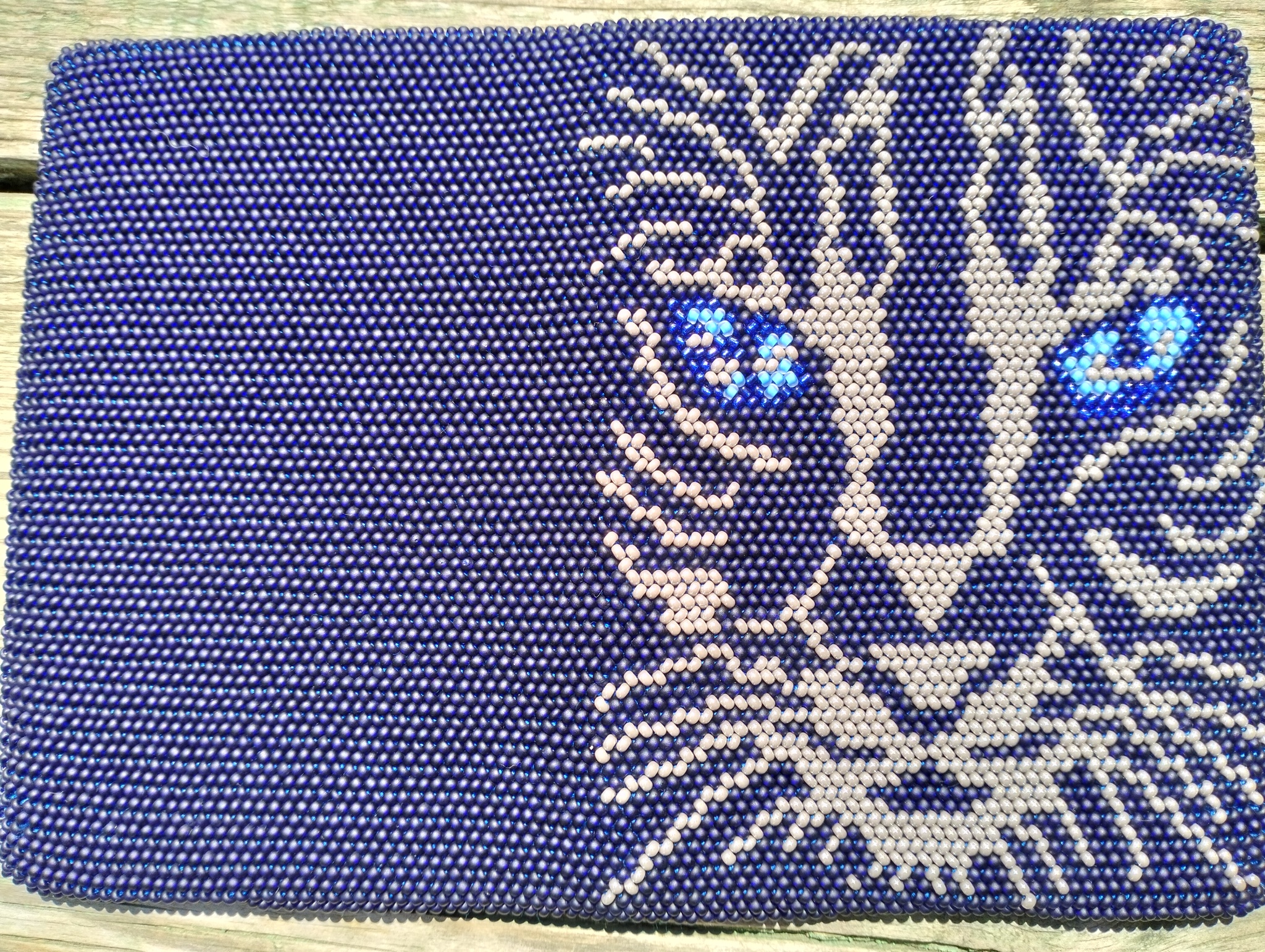 Blue eyes. Passport cover - My, Friday tag is mine, Needlework without process, Beading, Crochet, cat, Handmade, Cover, Beads