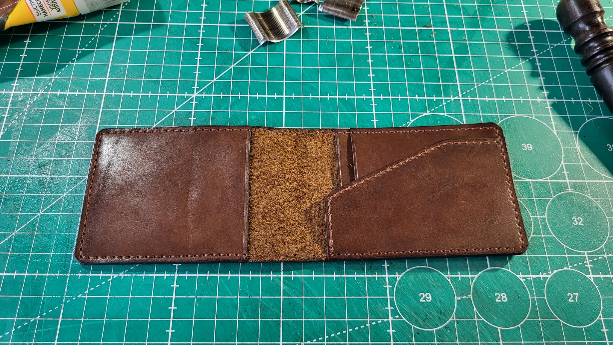 Wallet cardholder making a copy - My, Natural leather, Leather, Accessories, Wallet, Handmade, Longpost, Needlework without process