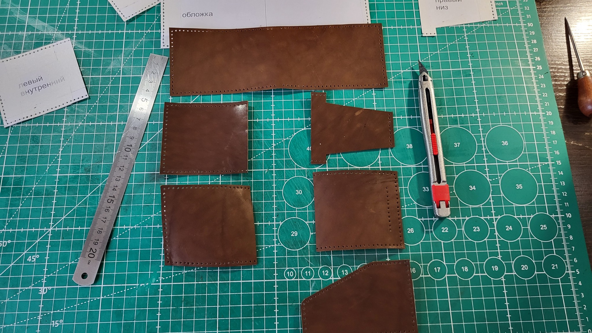 Wallet cardholder making a copy - My, Natural leather, Leather, Accessories, Wallet, Handmade, Longpost, Needlework without process