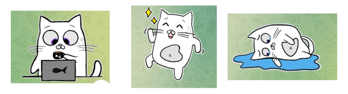 I'm a director, and I'm being imitated by a cat. We made our own funny stickers for the company to attract customers. - My, Entertainment, Recommendations, Office, Blog, Humor, Marketing, Creative, Stickers, Mascot, cat, It-Company, Telegram (link), Longpost