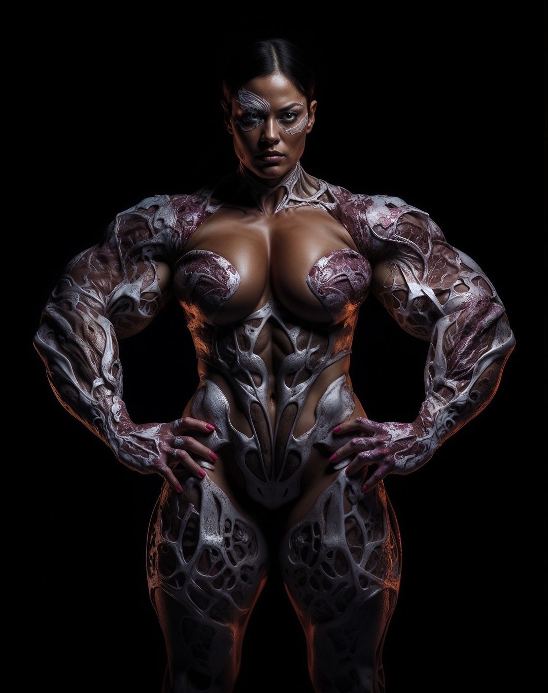 Strong girls according to neural networks - Art, Neural network art, Strong girl, Muscle, Body-building, Sport, Instagram (link), Longpost