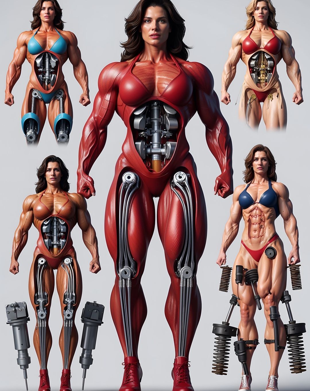 Strong girls according to neural networks - Art, Neural network art, Strong girl, Muscle, Body-building, Sport, Instagram (link), Longpost