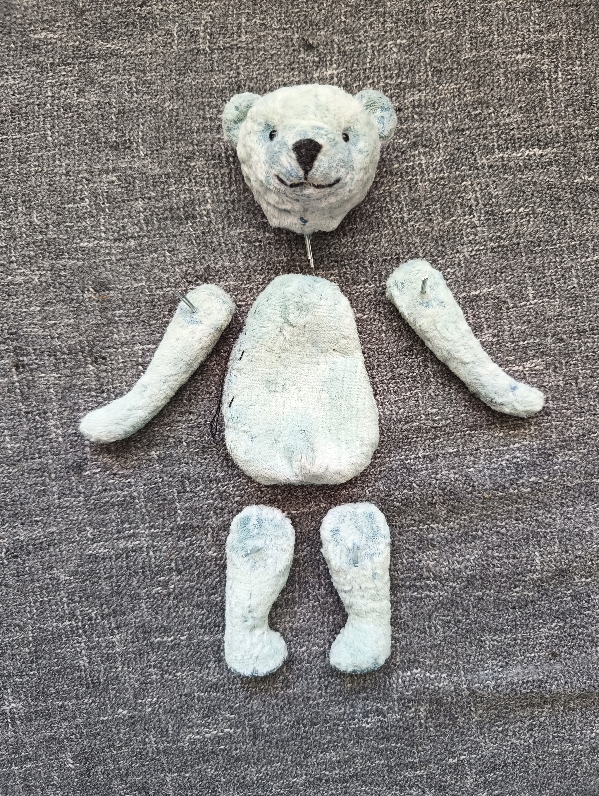 The first teddy bear - My, Friday tag is mine, Teddy bear, Needlework with process, Teddy bear, Longpost