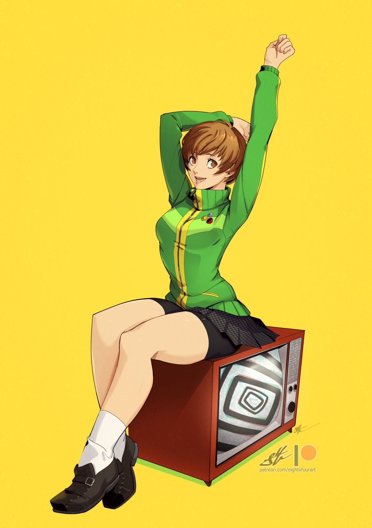 Chie - Art, Anime, Anime art, Persona, Persona 4, Chie Satonaka, Games, Game art, Eightyfourart