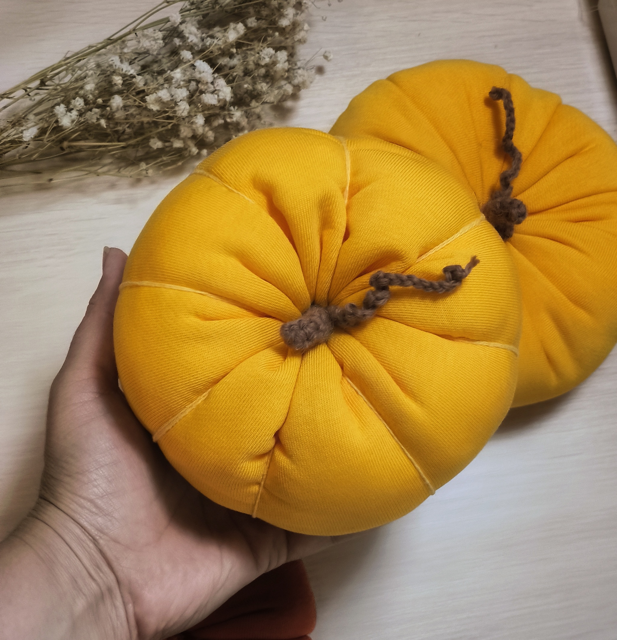 Lush textile pumpkin for home decor - My, Decor, Textile, Sewing, Handmade, Needlework, Needlework without process, Longpost