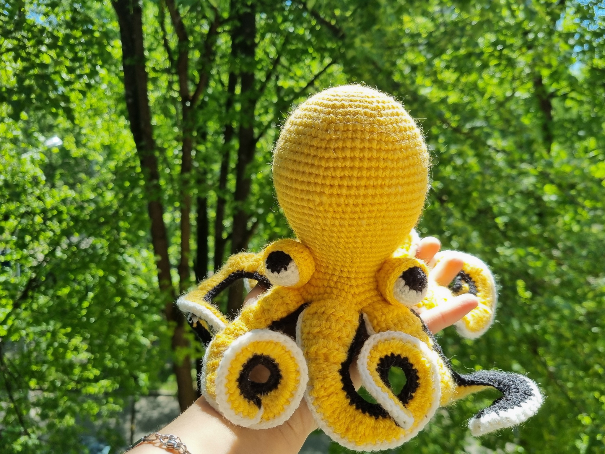 Simply Sunny Octopus - My, Knitting, Crochet, Amigurumi, Handmade, Toys, With your own hands, Needlework, Needlework without process, Creation, Yarn, Hook, Octopus, Soft toy, Presents, Hobby, Work, Longpost