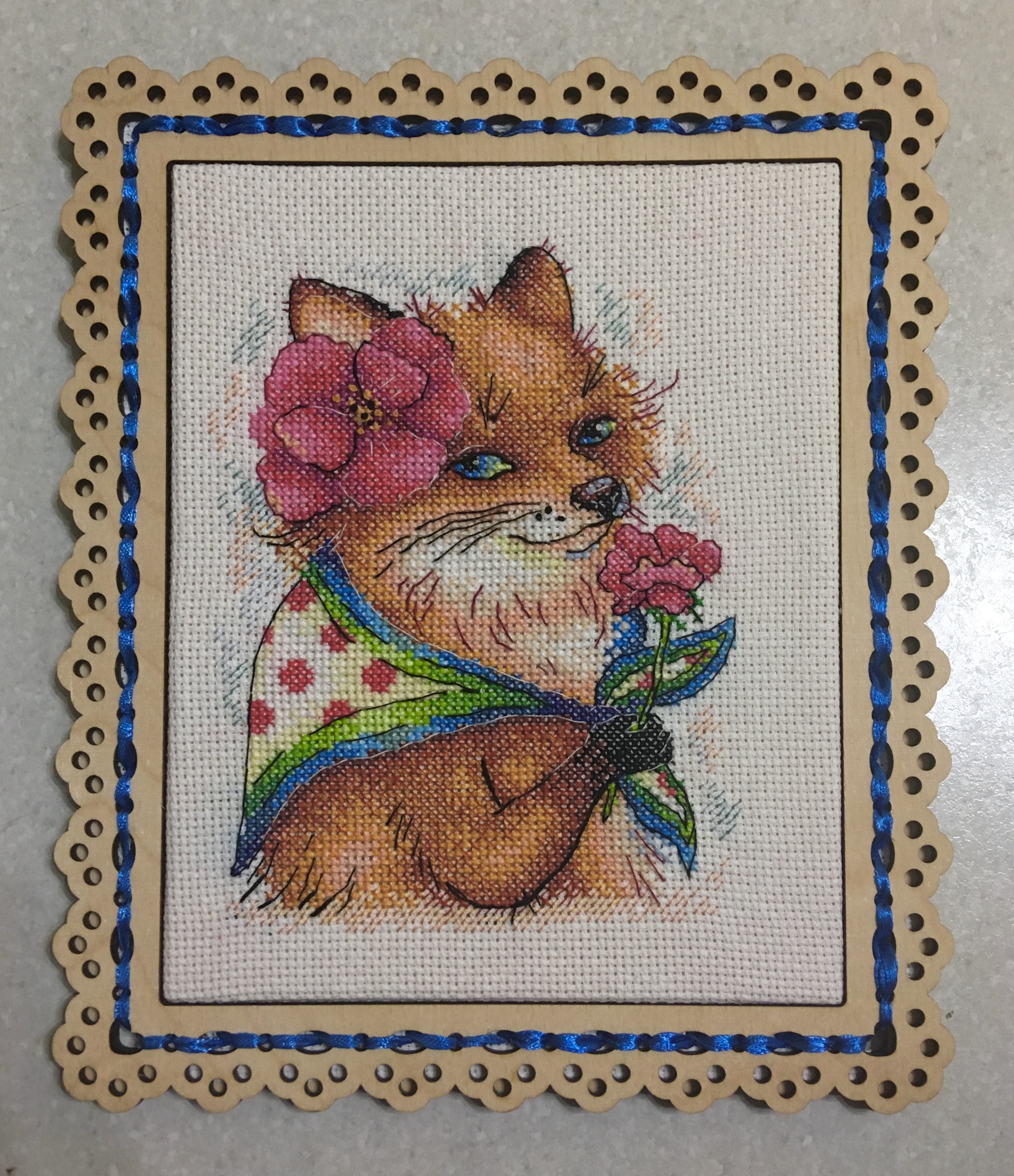 Red-haired charmer - My, Cross-stitch, Fox, Needlework with process, Longpost