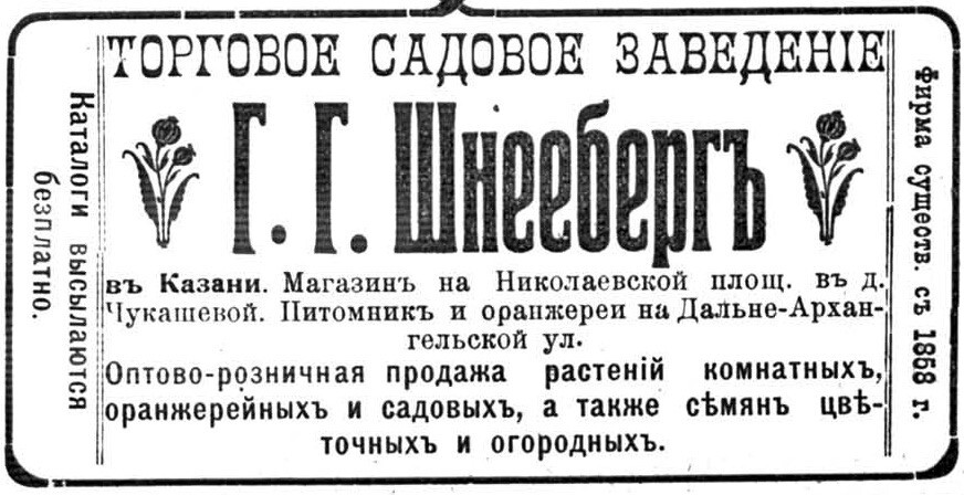 Торговое садовое заведение Альберта Карловича Шнееберга, г. Казань [1858 – 1910] Часть 2 - Моё, СССР, Краеведение, История города, Казань, Российская империя, Города России, История России, Татарстан, Длиннопост