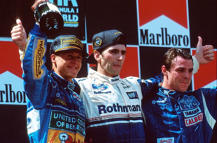 Spain '94. Hill won and Williams breathed a sigh of relief after Senna's death. Schumacher in 5th gear on the podium - My, Race, Автоспорт, Formula 1, Competitions, Speed, Michael Schumacher, Ayrton Senna, Williams racing, Car history, Life stories, 90th, The Grand Prix, Ferrari, David Coulthard, Extreme, Longpost