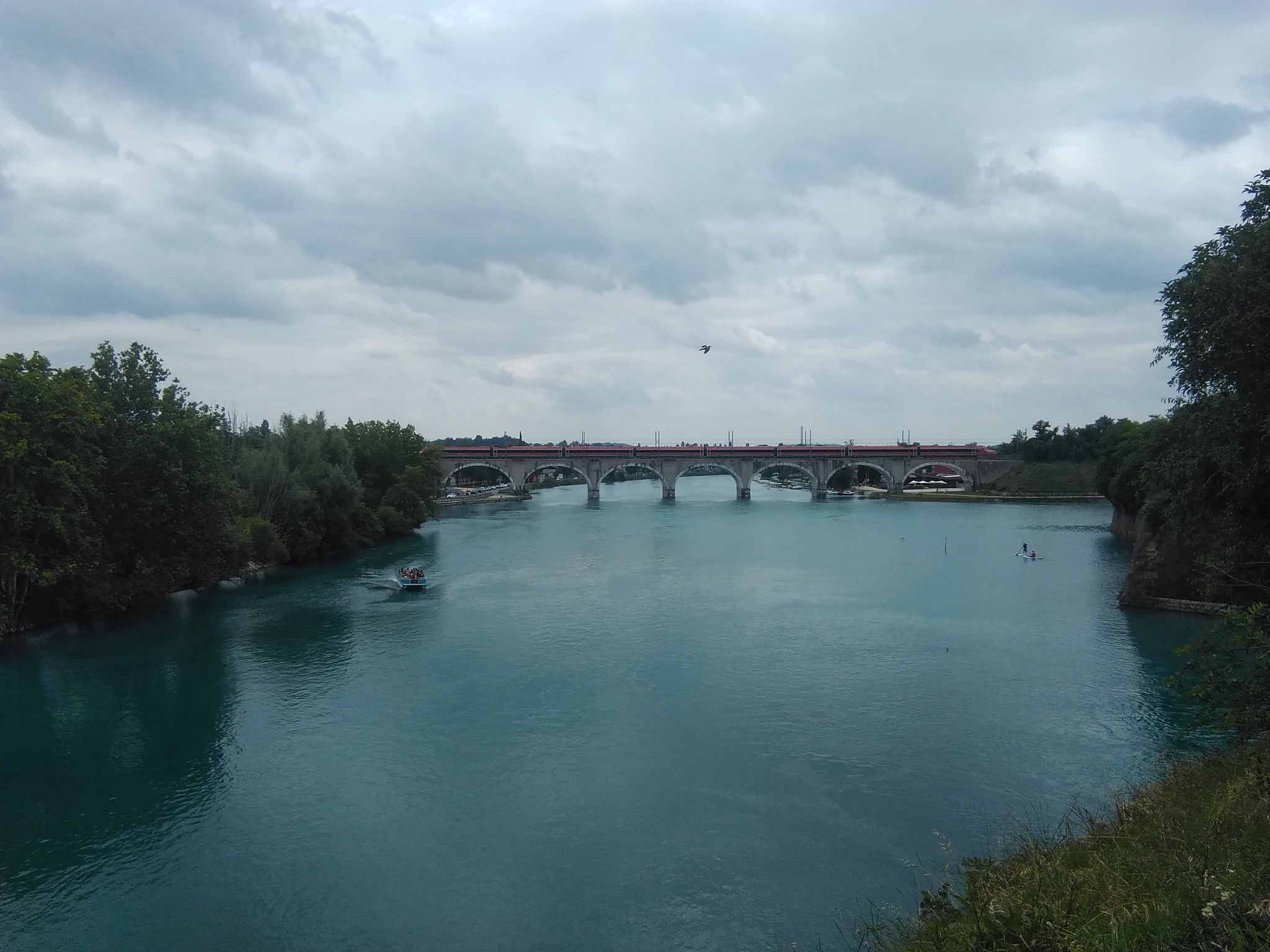 Railway bridge with train - My, Travels, Nature, Italy, Landscape