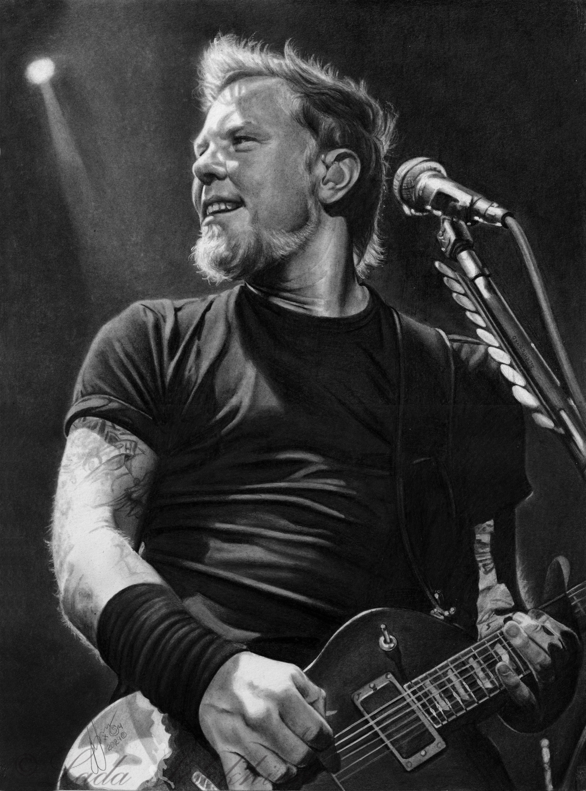 Drawing with simple pencils. Hatfield - My, Portrait by photo, Traditional art, Pencil drawing, Graphics, Portrait, James Hetfield, Metallica, Celebrities, The singers, Music, Musicians