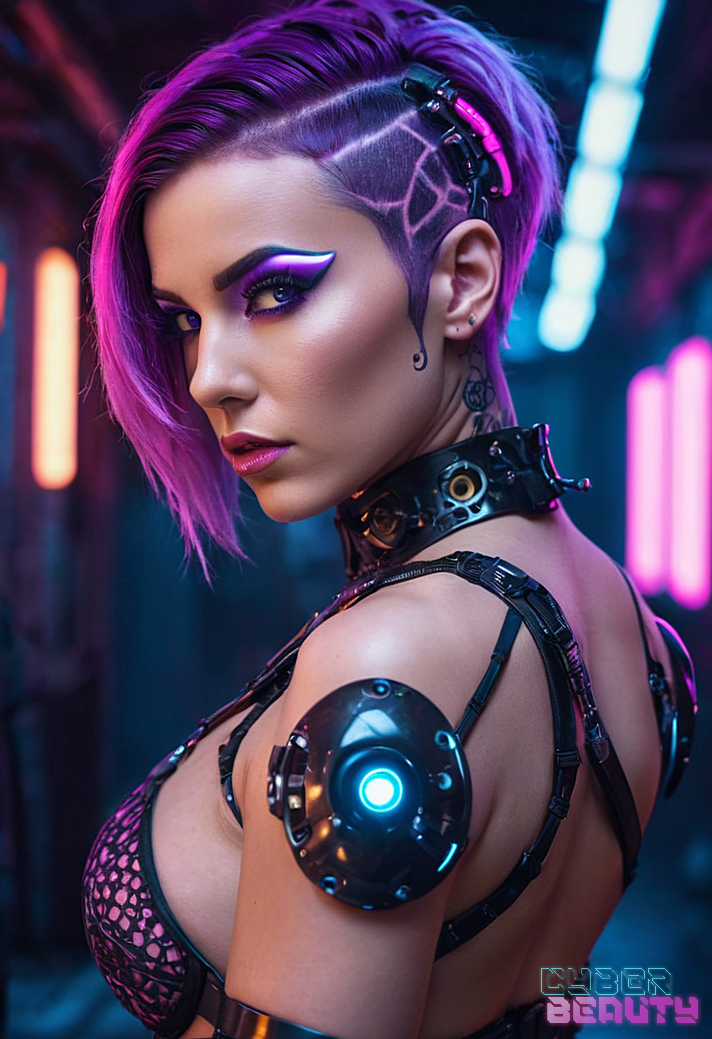 Cyberpunk девушка 3 - Моё, Красота, Девушки, Модели, Киберпанк, Арт, Futurism, Кибер