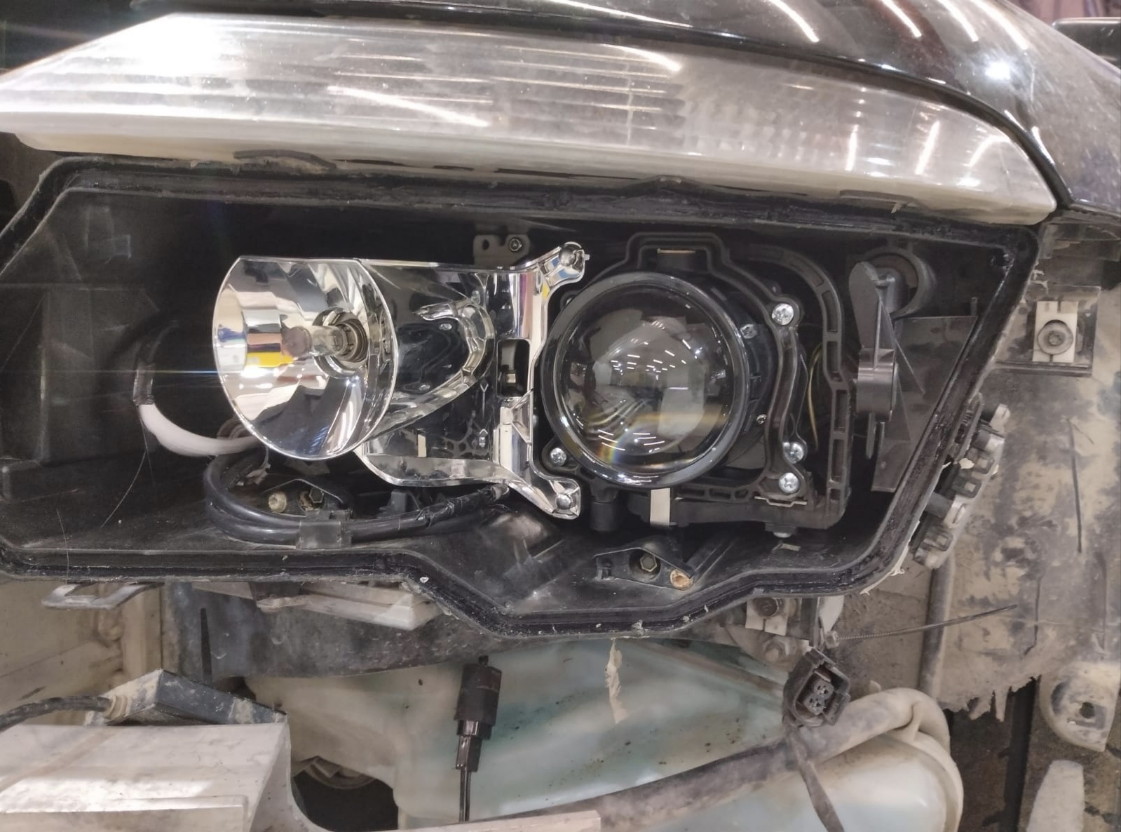 Everyday life of retrofit, part 4 - My, Car service, Auto repair, Retrofit, Headlights, Mat, Longpost