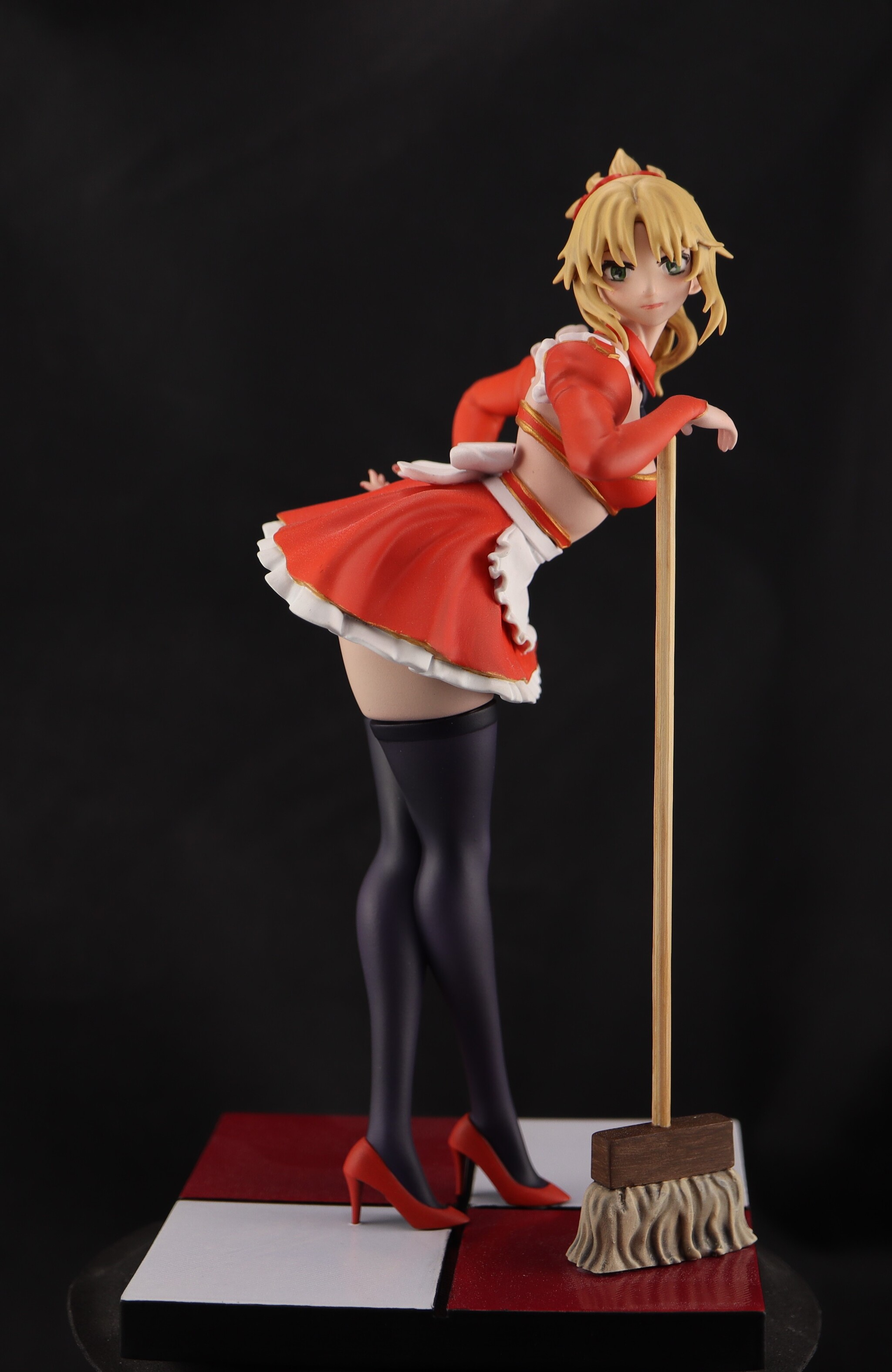 Mordred Pendragon in a maid costume - My, Figurines, Painting miniatures, 3D печать, Stand modeling, 3D printer, Anime, Painting, Modeling, Fate, Fate grand order, Mordred, Longpost