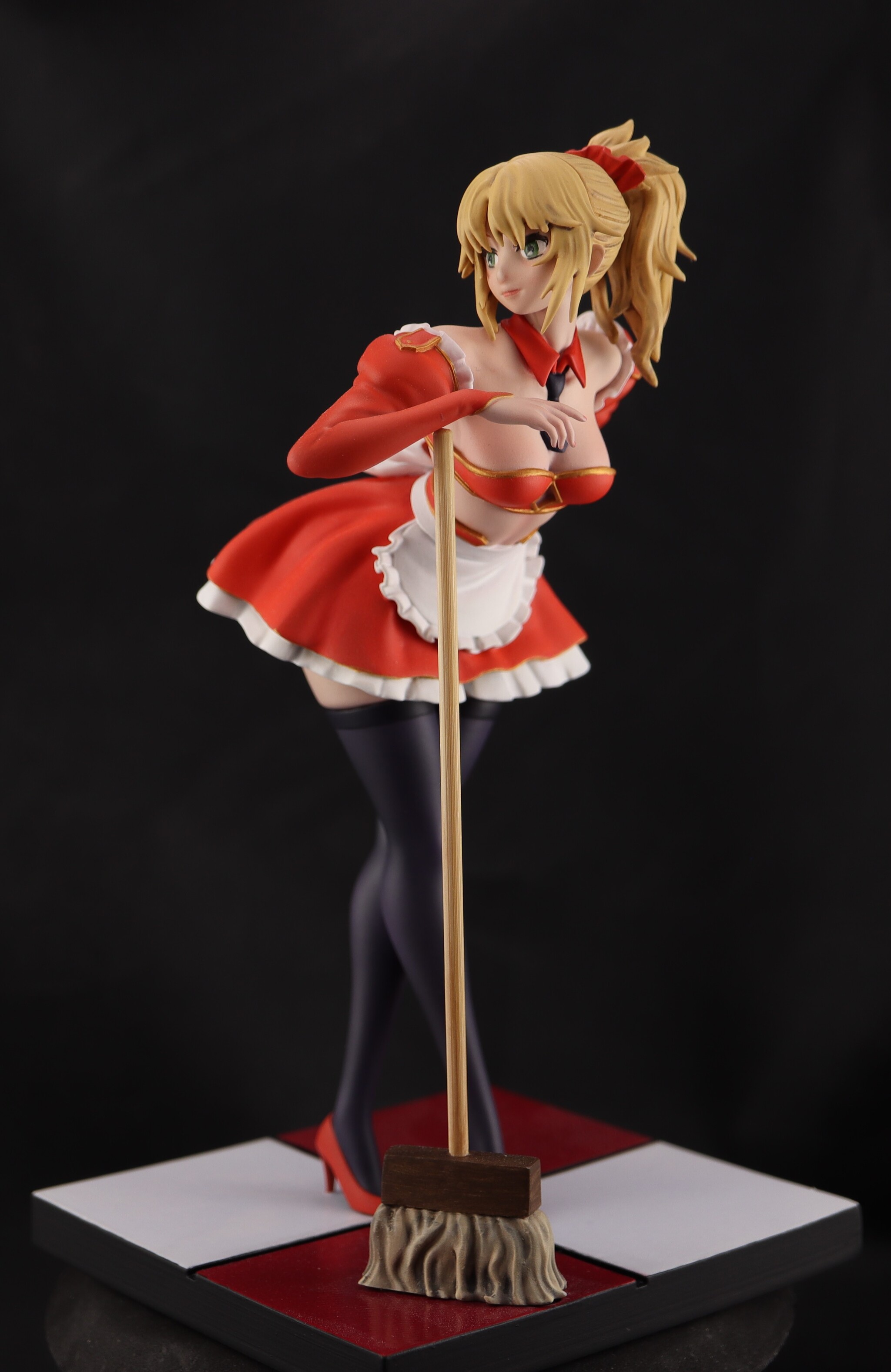 Mordred Pendragon in a maid costume - My, Figurines, Painting miniatures, 3D печать, Stand modeling, 3D printer, Anime, Painting, Modeling, Fate, Fate grand order, Mordred, Longpost