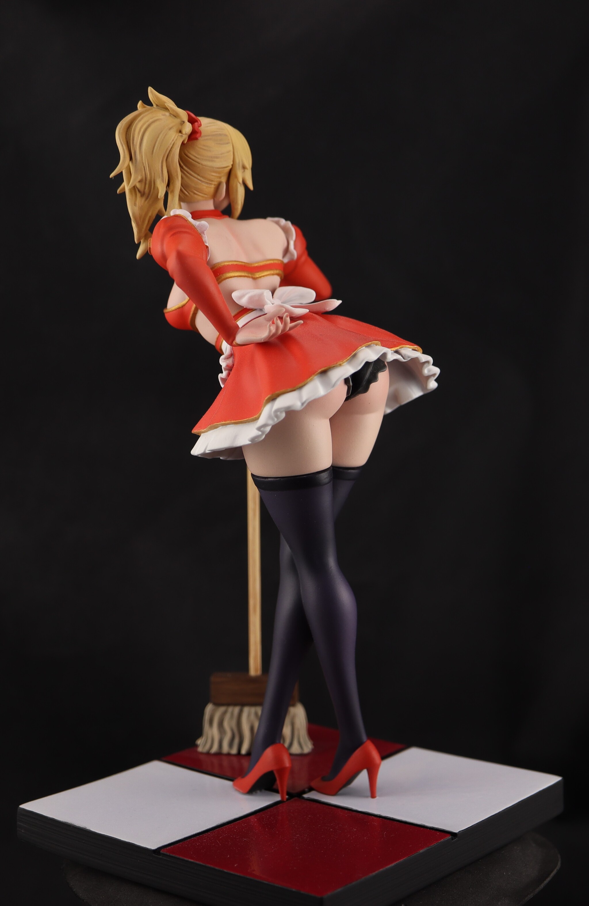 Mordred Pendragon in a maid costume - My, Figurines, Painting miniatures, 3D печать, Stand modeling, 3D printer, Anime, Painting, Modeling, Fate, Fate grand order, Mordred, Longpost