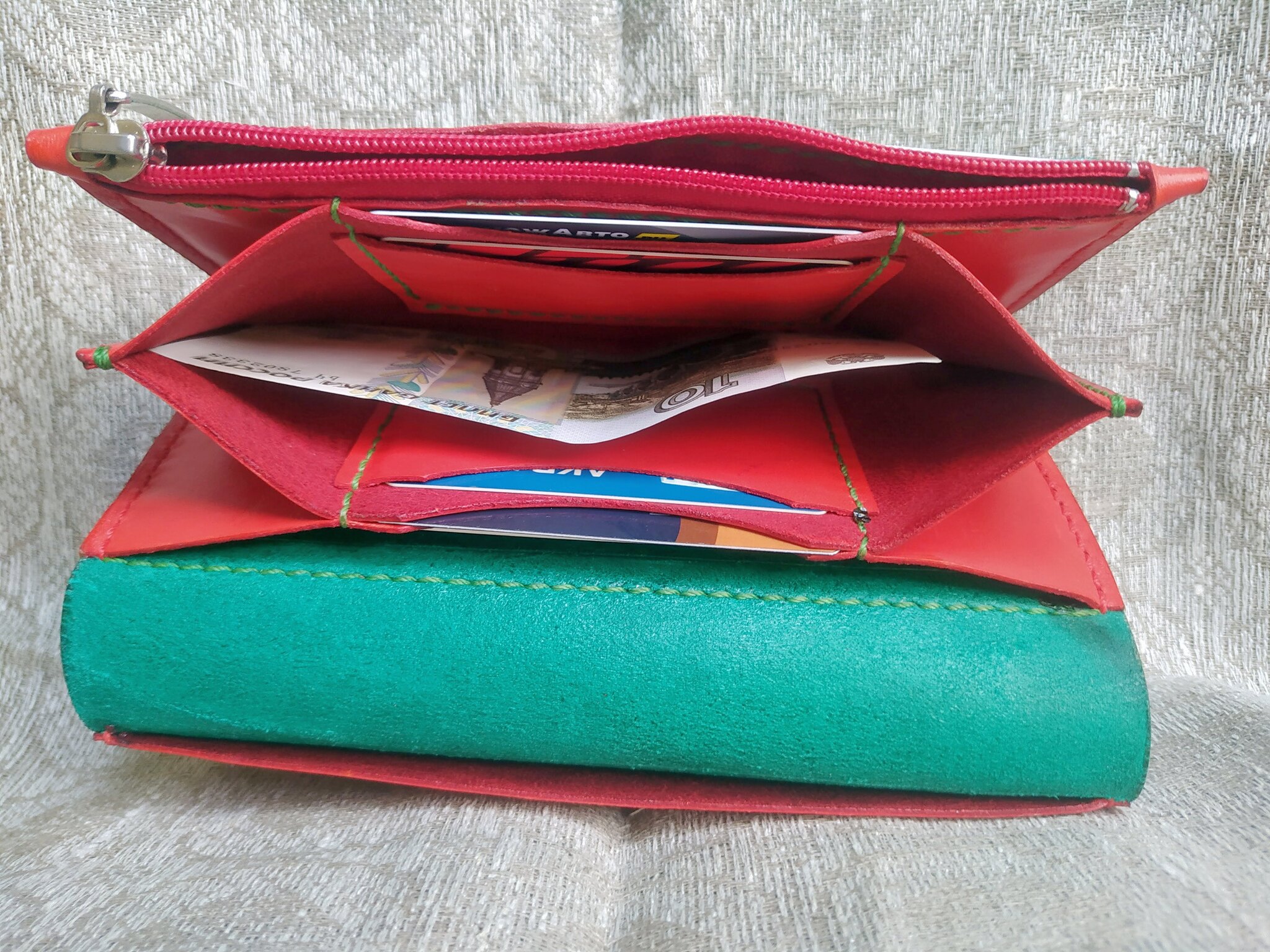 Wallet - My, Needlework without process, Leather products, Longpost