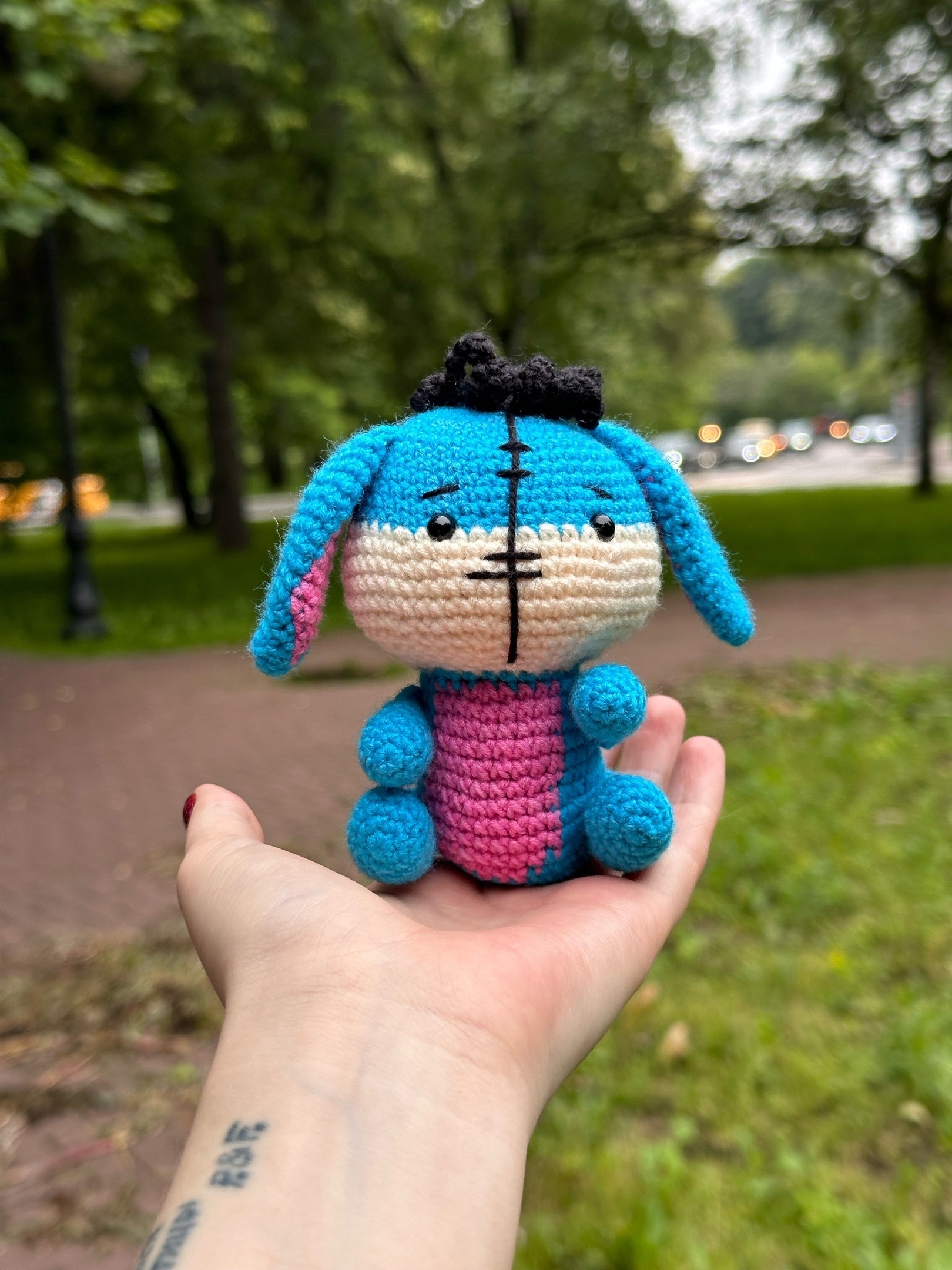 Eeyore - My, Knitting, Crochet, With your own hands, Amigurumi, Friday tag is mine, Needlework, Needlework without process, Knitted toys, Donkey Eeyore, Soft toy, Longpost