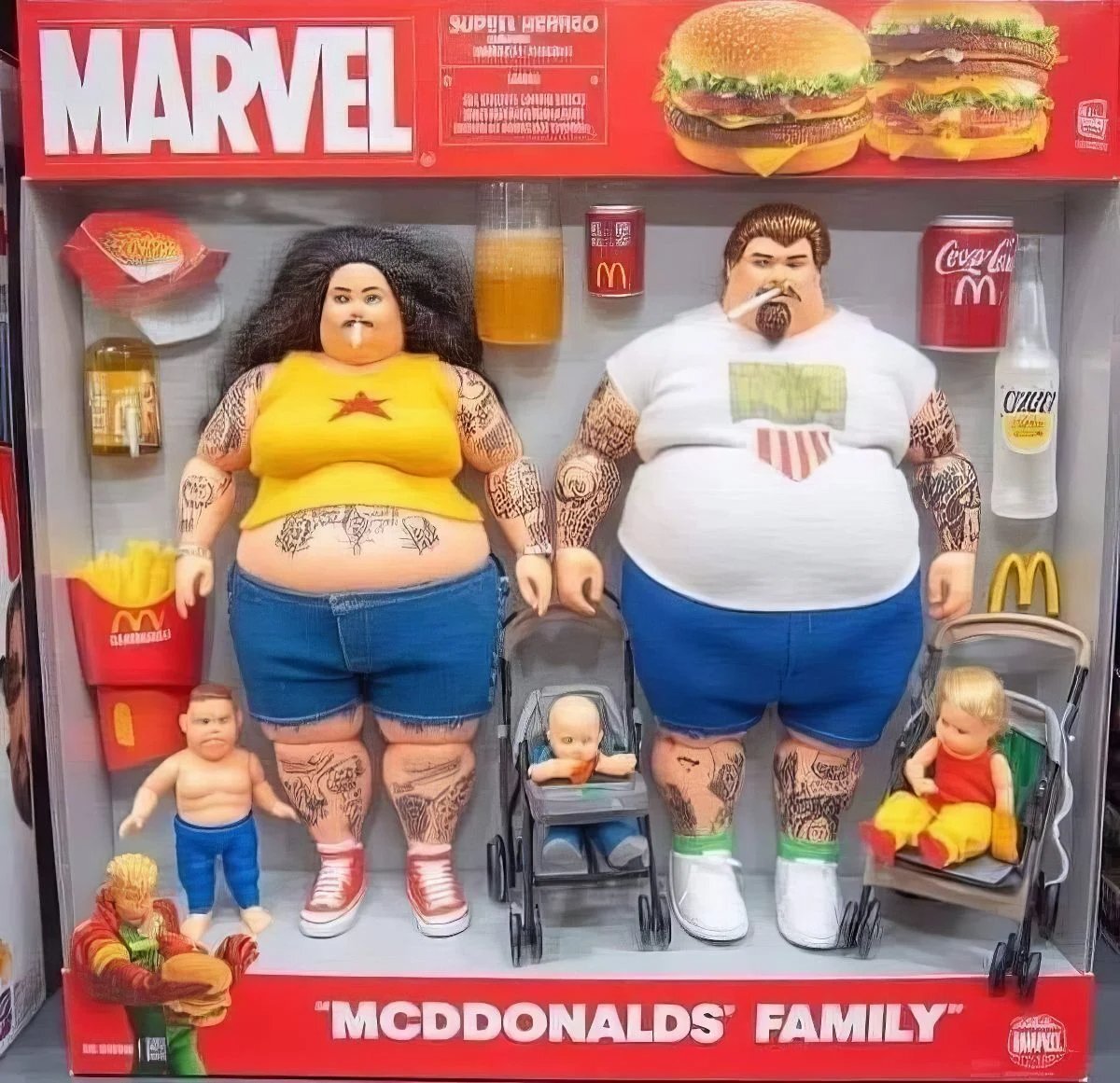 McDonald's Family: Sandwich Graveyard - Toys, Marvel, McDonald's, Humor, Figurines, Neural network art