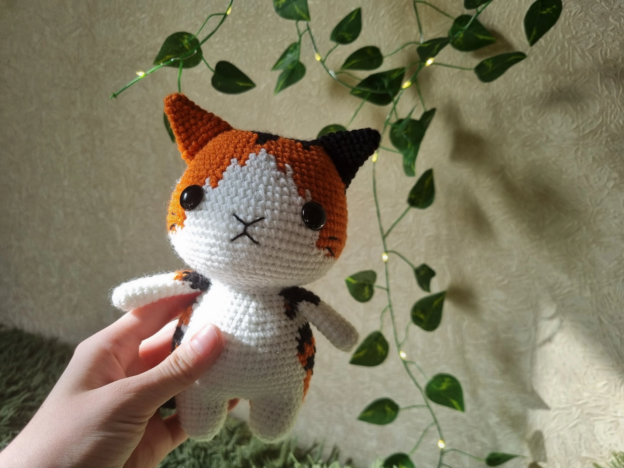 Cat Cannon - My, Knitting, Crochet, Amigurumi, Handmade, Creation, With your own hands, Needlework, Needlework without process, Hook, Soft toy, Toys, Author's toy, cat, Tricolor cat, Presents, Longpost