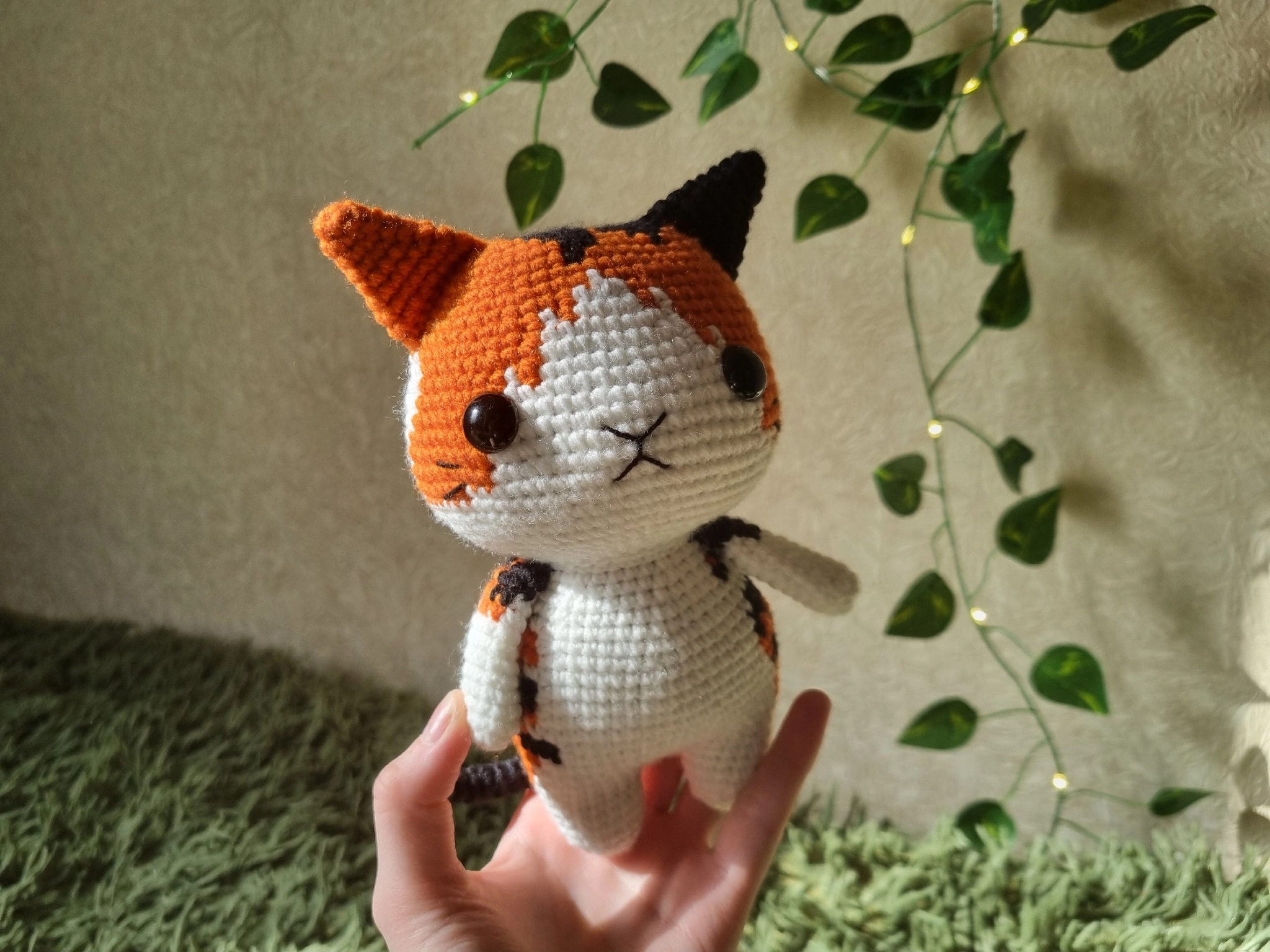 Cat Cannon - My, Knitting, Crochet, Amigurumi, Handmade, Creation, With your own hands, Needlework, Needlework without process, Hook, Soft toy, Toys, Author's toy, cat, Tricolor cat, Presents, Longpost