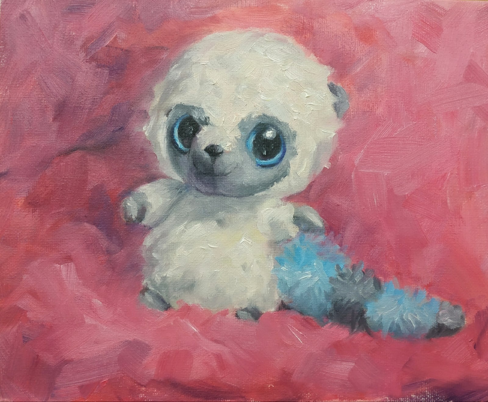 Stuffed Toys - My, Beginner artist, Etude, Painting, Oil painting, Soft toy, Longpost