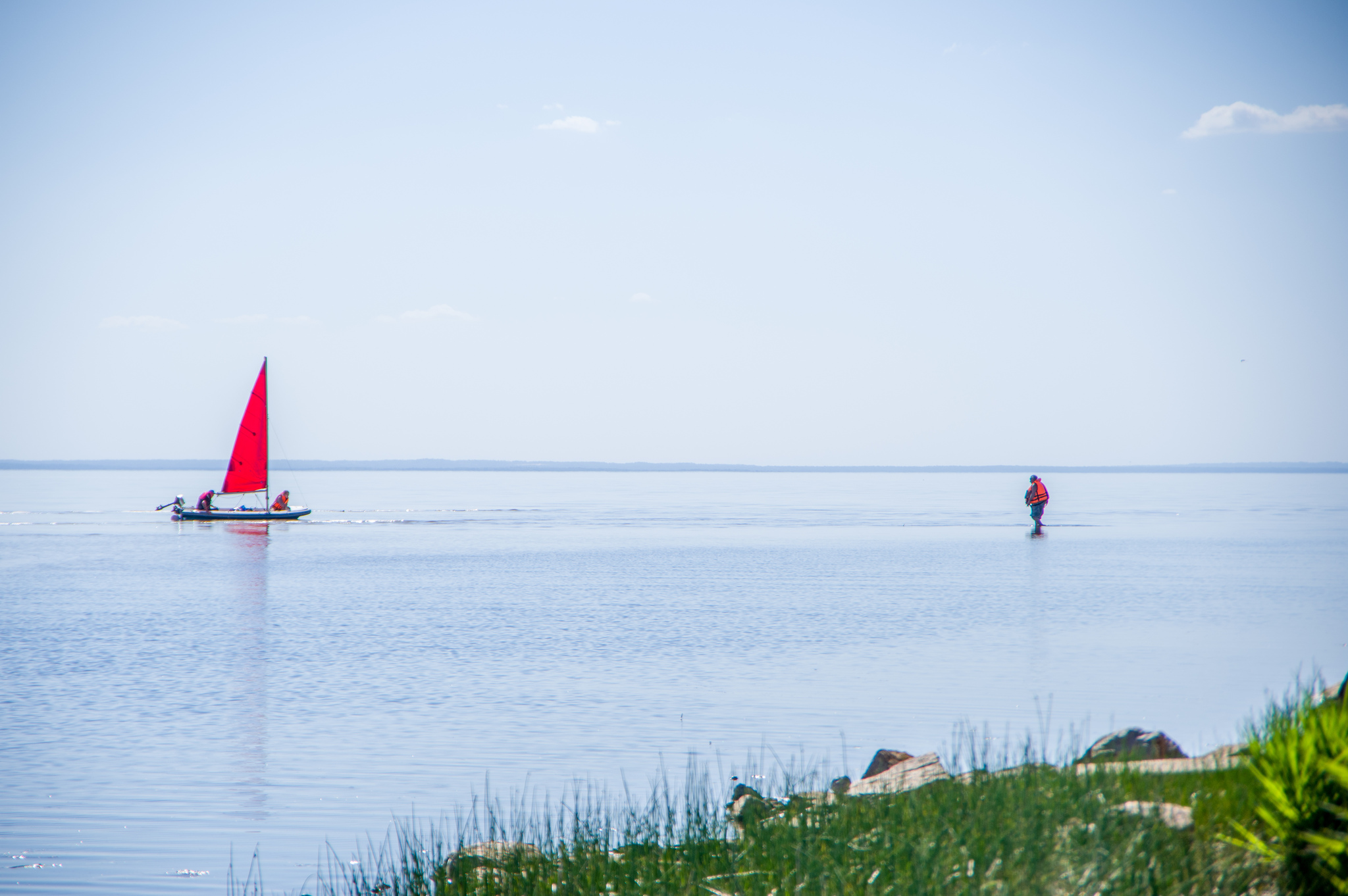 The city of Sosnovy Bor, Leningrad region. Coast of the Gulf of Finland - My, Travels, Travel across Russia, Russia, The Gulf of Finland, Landscape, The photo, Sky, Ship