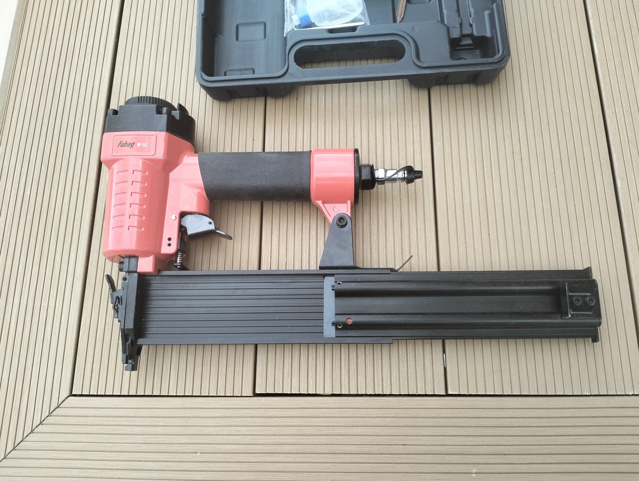 Pneumatic finishing nail gun fubag f50 - My, Tools, Hammer, Building, Breaking, Repair, Shock, Longpost