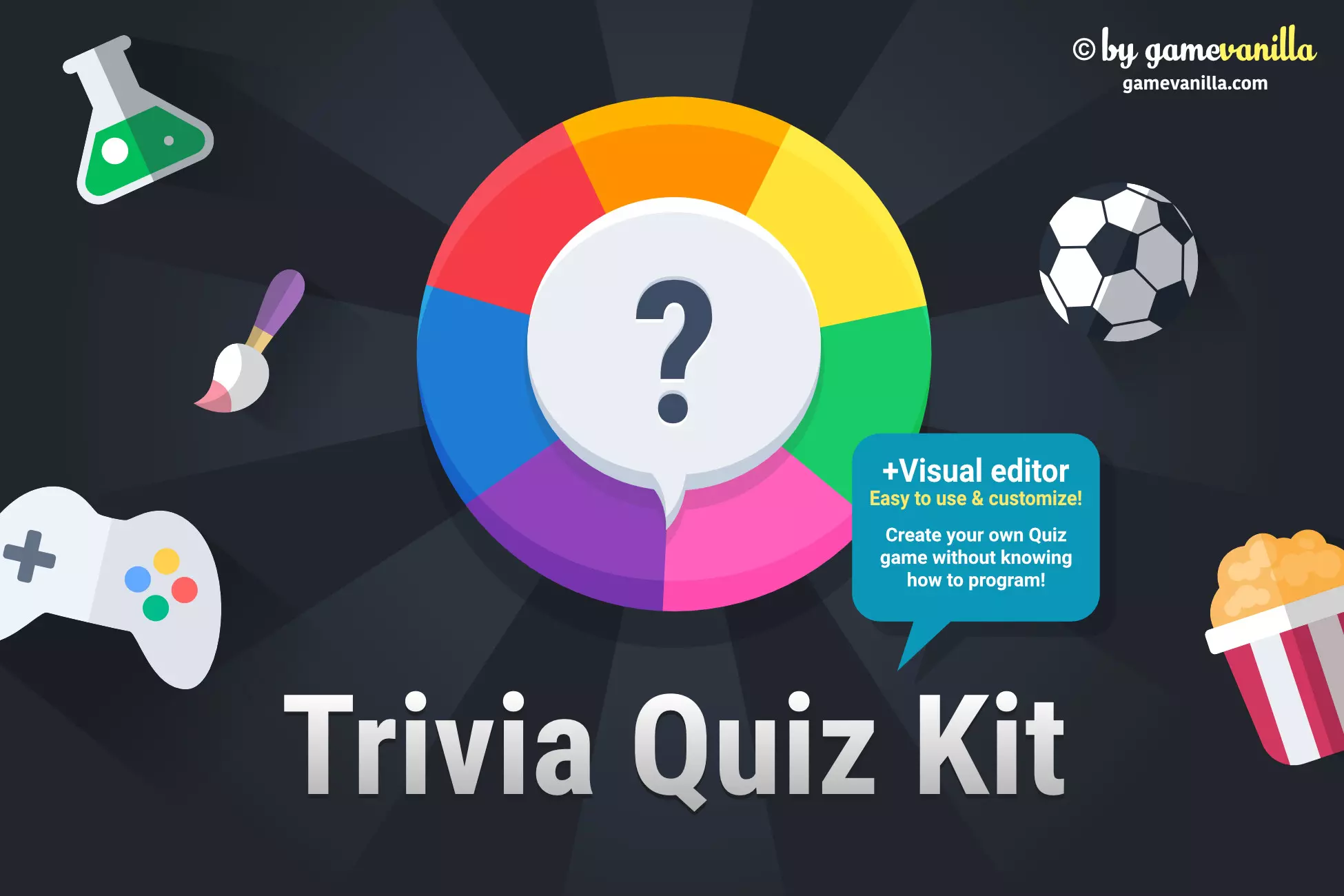 Trivia Quiz Kit distribution on asset store Unity - Development of, Gamedev, Distribution, Innovations, Indie game, Asset store, Unity, Triviador, Quiz, Quiz, Kit, Asset, Video, Youtube