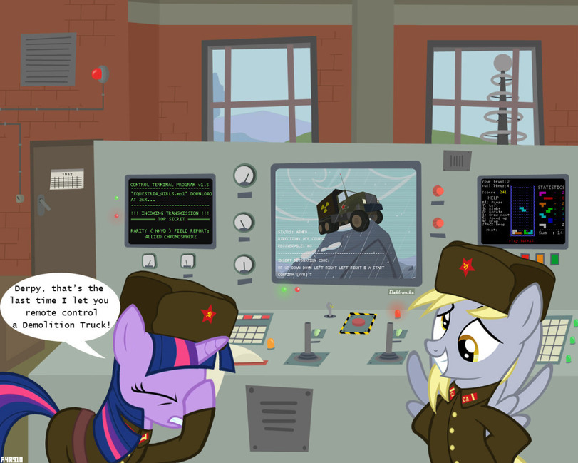 There was an error - My little pony, Red alert 3, Crossover, Twilight sparkle, Derpy hooves