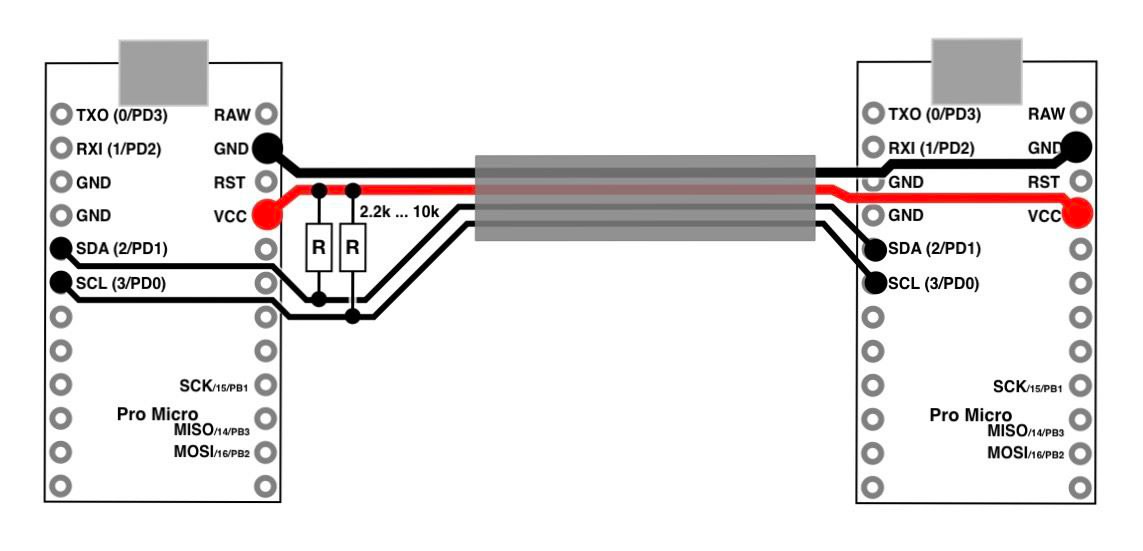 Подключение Arduino Pro Micro через i2c и TRRS разъём - Моё, Arduino, Trrs, Электроника, Сборка, Микроконтроллеры